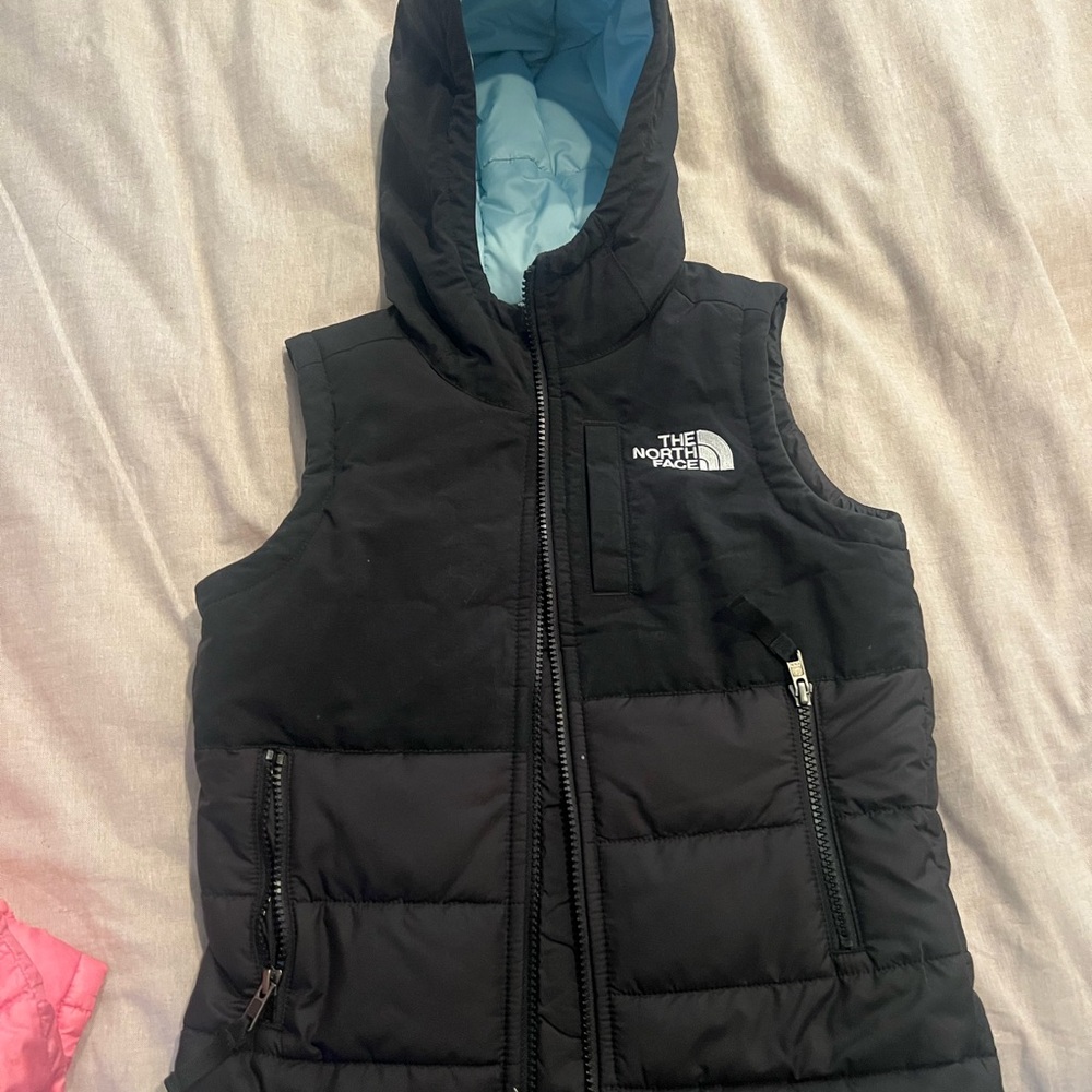 The North Face Black Vest with Light Blue Interior